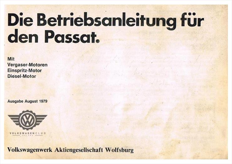 Instrukcja obsługi samochodu Sierpień 1979 Wersja niemiecka - Passat-B1-Instrukcja-DE-page-002.jpg
